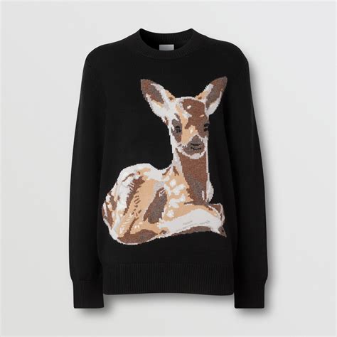 Burberry Deer Intarsia Wool Sweater 